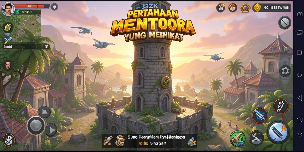 Menampilkan gameplay menegangkan dalam Tower Defense 33ZK.