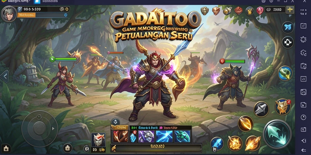 Tampilan gameplay GADAITOTO yang memukau selama pertempuran MMORPG.