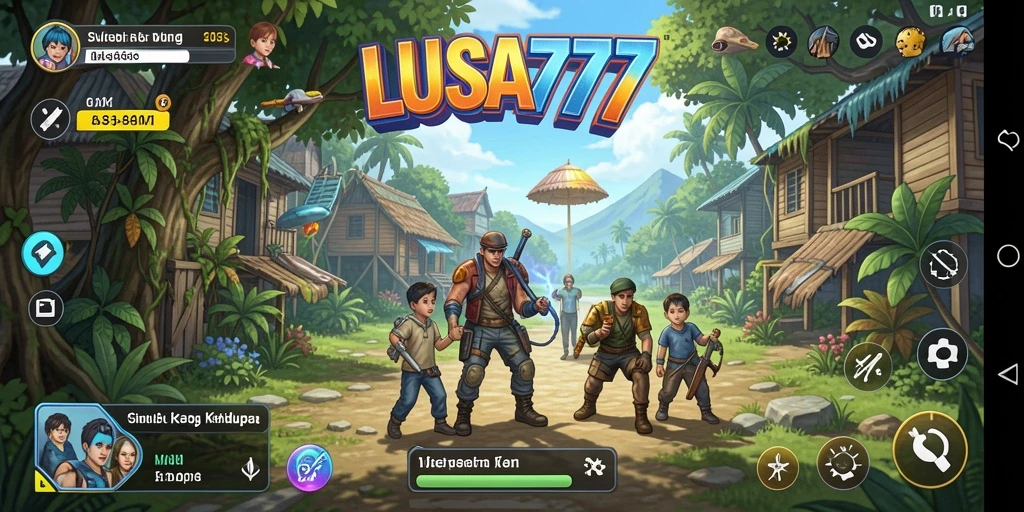 Tampilan gameplay LUSA777 yang menarik dan penuh aktivitas.