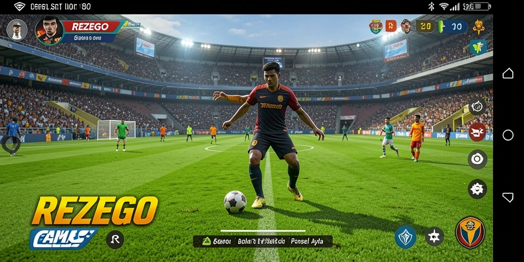 Gameplay seru dan mendebarkan di lapangan sepak bola.