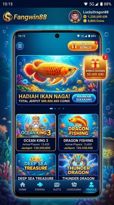 Screenshot antarmuka pengguna fangwin88 yang intuitif.